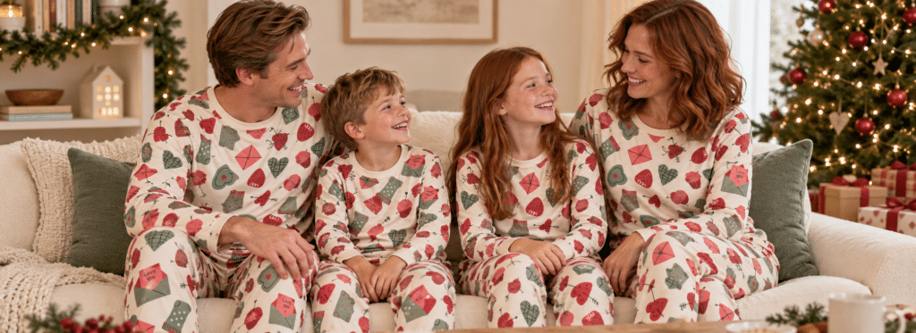 Pijamas natalinos para a família: a tendência que transforma o Natal em experiência
